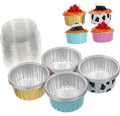 STOBAZA 20pcs Bake-resistant Cupcake Cups Pudding Mold Cheesecake Multi-function Baking Molds Dessert Cups Souffle