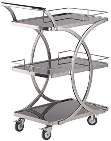 Hostess Beauty Getränke-Servierwagen Barwagen mit Weinregal und Rädern, 85 x 64 x 40 cm