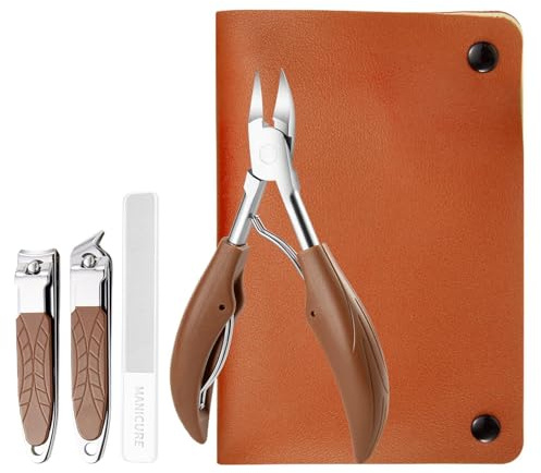 CLIPPER UNGHE - Coltello a pedicure in acciaio inossidabile | Cutter di cuticole per toelettatura per chiodi da uomo | Borsa di stoccaggio portatile | Clippers in unghia incomprensibile | Strumenti di