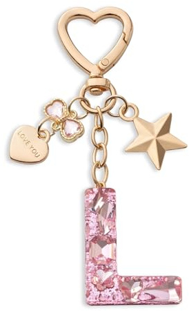 CHUQING Schlüsselanhänger Buchstabe Mädchen Keychain Glitzer | Glitzernder Buchstaben Schlüsselanhänger mit Anfangsbuchstaben für Mädchen und Damen,persönliches Accessoire Geschenk.