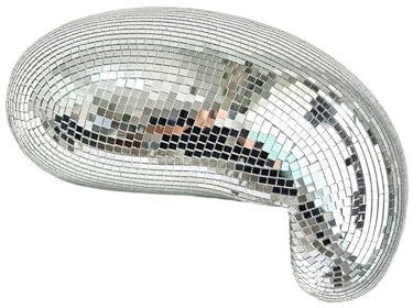 Bolas de Espejos Espejo de bola de discoteca derretido de 28cm, decoración reflectante for el hogar, decoración estética hecha a mano for habitación, Bola de espejo derretido for estante de mesa(Silve