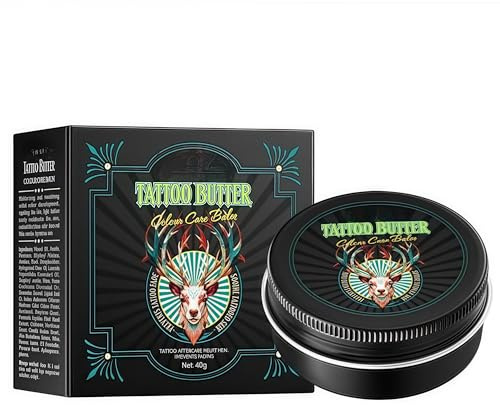 Tattoo Balm & Healing Cream Aftercare – Moisturizing Tattoo Butter for Fast Recovery, Soothing Numbing Relief & Skin Protection – Tattoo Alternative (Black-60g, One Size)