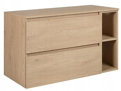RODAN Waschbeckenunterschrank Helle Eiche | Badezimmer Unterschrank, ABS Kanten Schutz, Hängend, Elegantes Design