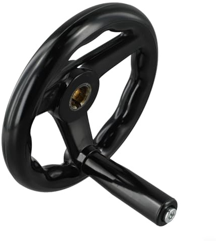 Volante de plástico robusto con mango giratorio diseñado para torno y para uso en fresado (16 x 160 mm)