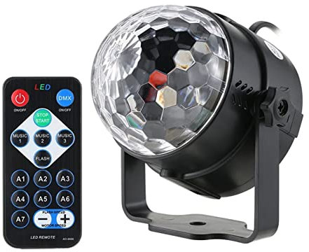 JOJIDE Luci Discoteca, 3W RGB LED DJ Discoteca crystal magic palla luce suono attivato fase di illuminazione effetto festa festa di compleanno Ktv. Lampada