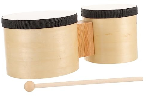 Supvox Holz Bongos Schlaginstrument für Kinder 4 und 5 Zoll mit Starker Haltbarkeit und Klangstabilität für Tanzkurse und Musikunterricht