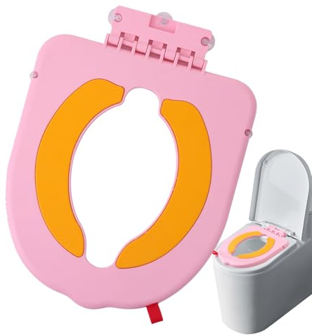 Toddler Toilet Seat - Cushioned Potty Cushion, Secure Grip Handles, Folding Chair|Comfortable Toilet Cover with Quick Dry Surface, Lightweight Mat Used in Bathroom, Travel, ki