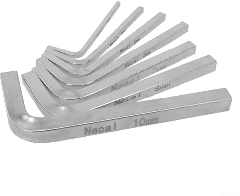 Juego de 7 llaves de cabeza cuadrada en forma de L de 4 puntos para tornillos cuadrados, kit de herramientas manuales de acero al cromo vanadio de 3 a 10 mm para uso doméstico y jardín