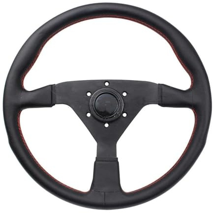 VAHAKKRMVM Volante Carreras Competición Universal Volante Modificación Coche 14 Pulgadas(Negro)