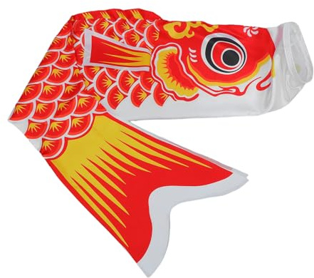 Veemoon Bandiera Giapponese a Forma di Carpa 100Cm Manica a Vento da Giardino Resistente Decorazione per Ristorante Sushi Bandiera da Esterno Portatile per Festival e Casa