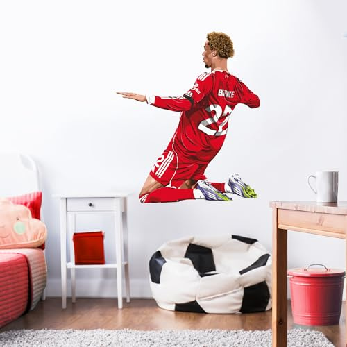 Themed Liverpool FC Wall Sticker - Ekitike 25/26 Illustration Wall Decal LFC Art (90cm Height x 75cm Width)