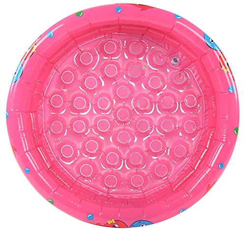 KIMISS Piscina per Bambini Al Coperto e all'aperto - Piscina Rotonda Gonfiabile per Giochi d'acqua in Rosa per il Divertimento Estivo (#12)