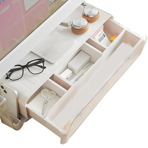 Alzamonitor | ergonómico Antideslizante con Fondo para Almacenamiento | Organizador para Escritorio PC – para casa Oficina estación de Trabajo PC Impresora portátil