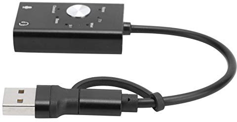 SUNGOOYUE Type C to Sound Card, 7.1 Channel External USB Sound Adapter with Earphone and Microphone Jack, for and Mac OS Systems