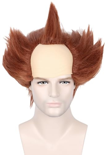 Linfairy Unisex Kurzclown Bald Perücke Halloween Kostümperücke für Erwachsene