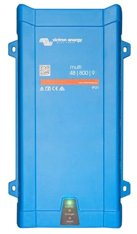 Victron Energy MultiPlus Reiner Sinus Wechselrichter 9 Amp Batterie Ladegerät, Spannungswandler, Transferschalter Inverter Charger, 800VA 48-Volt 230V
