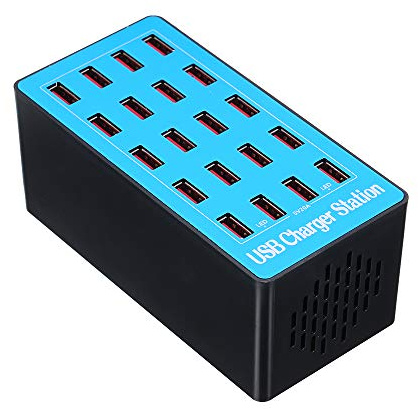 docooler 20 Porte Caricabatterie USB con Adattatore della Stazione di Ricarica Universale di Compatibilità per Uso in Famiglia e in Ufficio