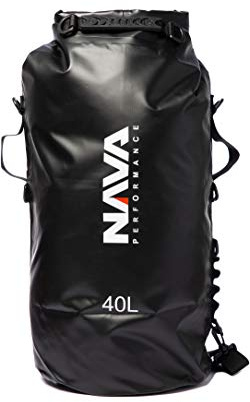 Nava Performance 40L 40 Liter Kapazität Drybag Dry Bag Mit Rucksack Rucksack Tasche Riemen - Schwarz - Unisex