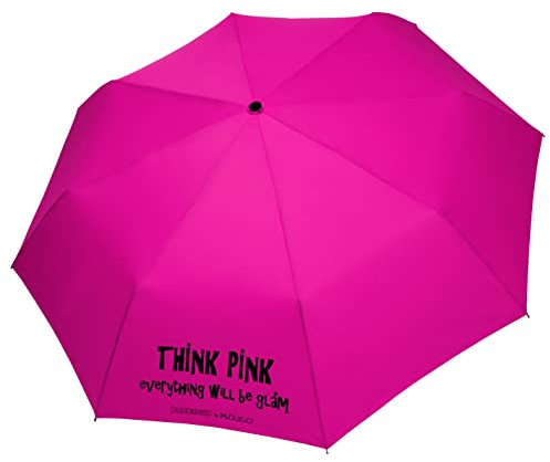 H.DUE.O Ombrello Tascabile Pieghevole Antivento Leggero. Ombrello Piccolo da Viaggio con Cupola Grande. Tessuto Alta Qualità Asciugatura Rapida [JOYHEART] [FUXIA]