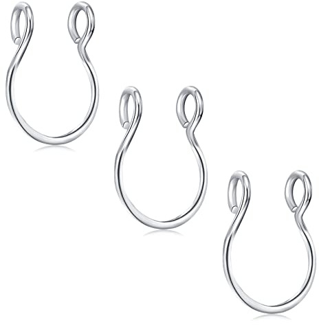 D.Bella Stainless Steel Hoop Earring, 20g Faux Septum Nose Ring, 8mm Non-Pierced Clip, Fashion Fake Piercing Jewelry for Women Men