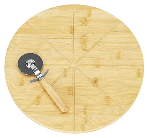 SPRINGOS - Juego de pizza (33 cm, con taza de pizza de 8 secciones para un corte fácil, 33 x 33 x 1,5 cm)