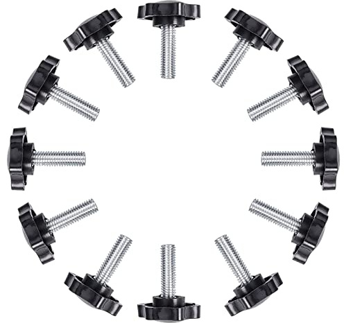 INCREWAY 12 Stück M8 x 25 mm Pflaumenblüten-Form Gewinde gerändelte Rändelschraube Griff Knöpfe Rändelschraube