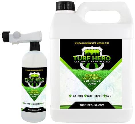 Turf Hero - Pet Odor Eliminator For Artificial Turf | Powerful Bio-Enzymatic Formula Targets the Most Offensive Odors On All Surfaces | 1 Gallon