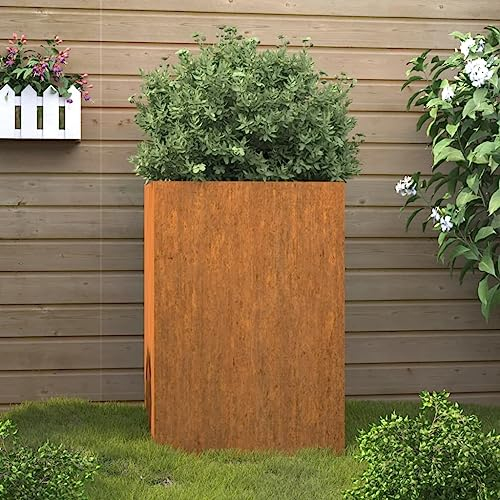 INLIFE Pflanzkübel Grau 42x38x75 cm Cortenstahl,5.41kg,821554