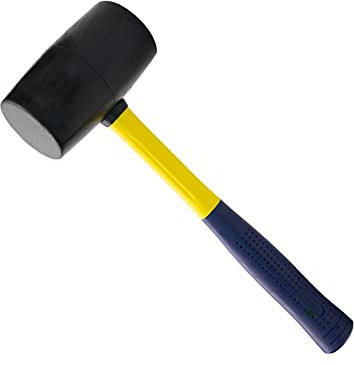 Martillo de garra Martillo de mazo de goma - Cabeza de martillo de goma duradera para acampar, pisos, estacas para tiendas de campaña, carpintería, tareas de soplado suave - Mango de agarre ergonómic