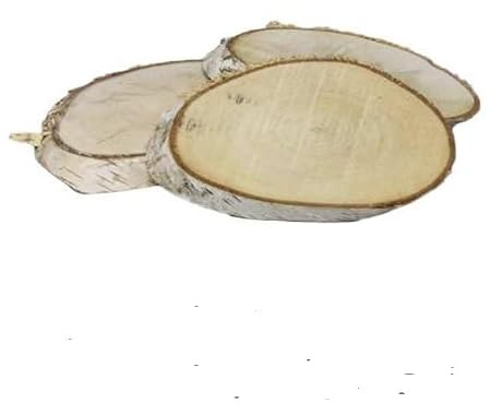 18 Stk ovale Holzscheiben 10-14cm Birkenscheiben oval Holzcheibe Bastelholz Deko Unterlage slice birch Naturdeko Herbstdeko Baumscheiben Birkenscheibe Deko Holzbrett Brettchen Untersetzer