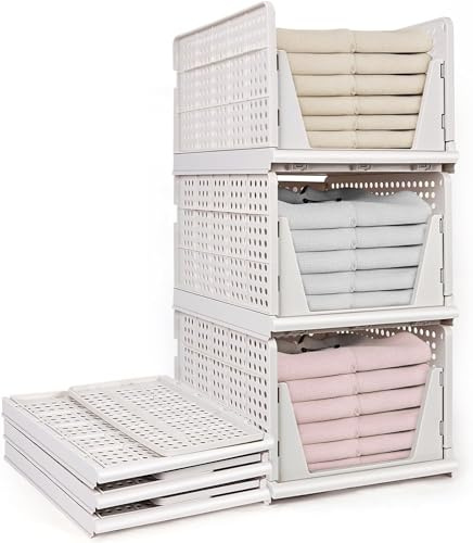 HOTOOLME Extra Large Wardrobe Storage Box,Set of 3 Closet Organiser XL