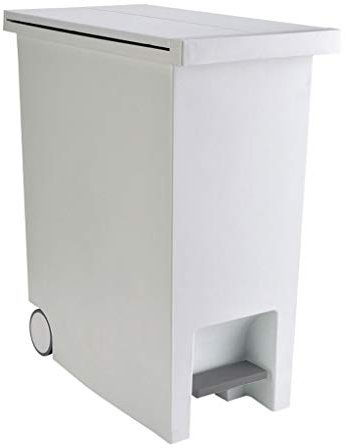 HASMI Poubelle Avec rouleau for déplacer la poubelle, poubelle blanche à pédale en plastique, grande capacité verticale à double porte Pour Cuisine, Bureau, Salle de Bain