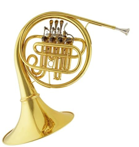 Professionelle Waldhorn Goldenes B-Waldhorn-Blechinstrument Aus Messing, Goldlackiertes Waldhorn Mit Koffer Und Zubehör