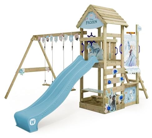 Disney's Frozen Adventure play tower by Wickey - climbing frame, climbing tower, garden play equipment for children - outdoor wooden garden playground with sandpit