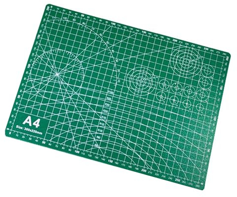 HIHUHEN A4 Self Healing Sewing Mat,30x22CM Double Sided 5-Ply Craft Cutting Mat Flexible Non Slip Craft Cutting Mat (A4)