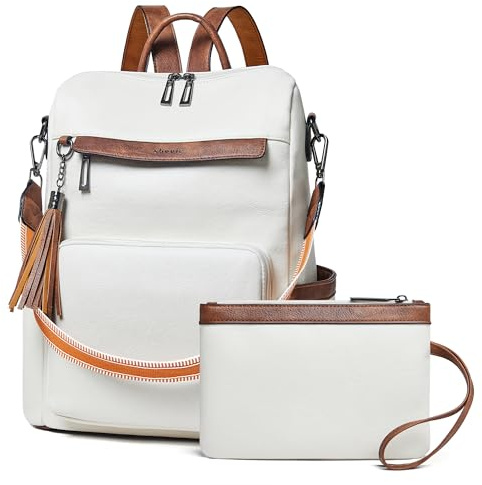 Shrrie Zaino per laptop in pelle vegana per le donne Zaino da lavoro da 15,6 pollici Borsa di viaggio di moda per il lavoro del college