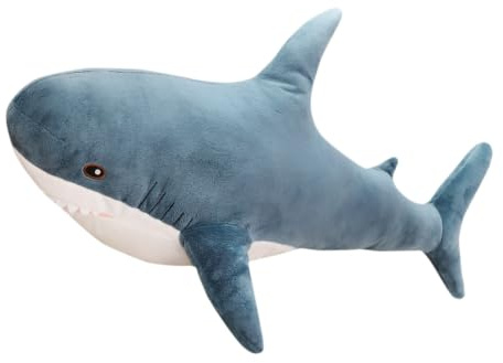 Cuscino giocattolo di squalo gigante in peluche da 78,7 cm, animale di peluche squalo gigante 3D, morbido cuscino a forma di squalo, giocattolo di peluche squalo cuscino decorativo per cuscino bambini