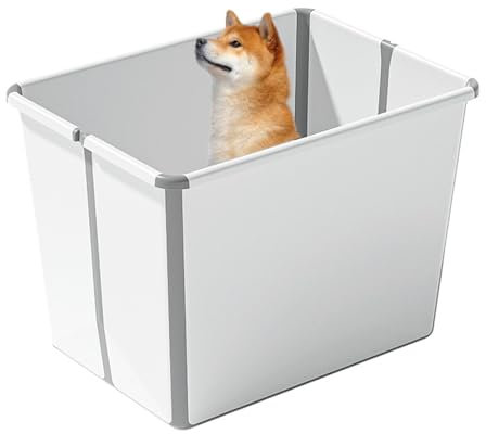 Piscina Plegable para Perros Gatos, Piscina para Mascotas, Bañera para Perros Portátil, Piscina De Verano para Mascotas, Bañera para Gatos,Blanca