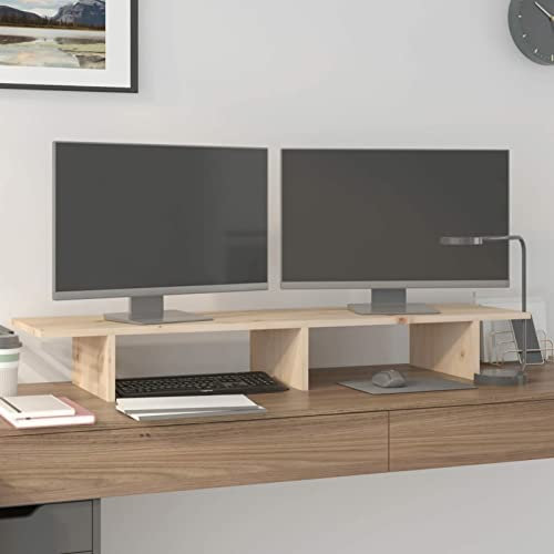 ZEYUAN Monitorständer 100x27x15 cm Massivholz Kiefer, Monitor Erhöhung, Schreibtischaufsatz, Monitor Erhöhung Schreibtisch, Bildschirm Erhöhung, Schreibtisch Regalaufsatz - 813979