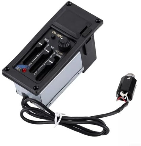 Akustische Gitarre Tonabnehmer 4 Band EQ Equalizer Preamp mit Lautstärke Treble Middle Bass Control Instrument Zubehör