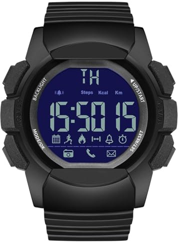 Orologio sportivo da uomo, con schermo LED, resistente all'acqua fino a 100 m, contapassi, calorie, orologio digitale portatile per nuoto e sport