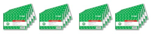 SIGEL SD021/10 Quittungsblock A6 quer, 10 Stück, 2x40 Blatt, selbstdurchschreibend, mikroperforiert, aus nachhaltigem Papier (Packung mit 2)