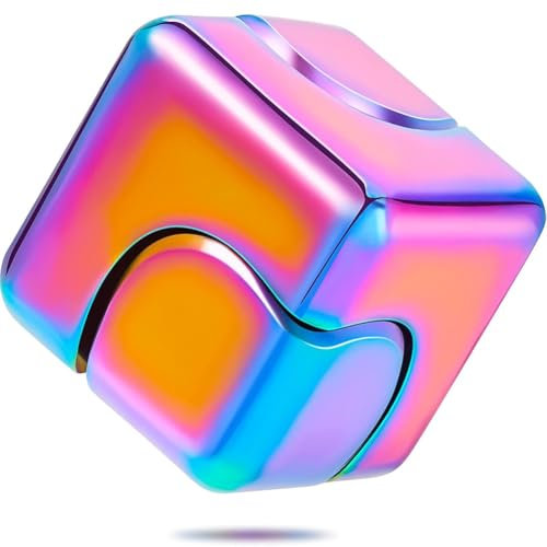 Infinity Fidget Cube, 2-in-1-Fidget-Spinner-Spielzeug aus Metall für Kinder und Erwachsene, Transformierbarer Anti-Angst-Würfel-Fidget-Block, Stressabbau Anti Angst Sensorisches
