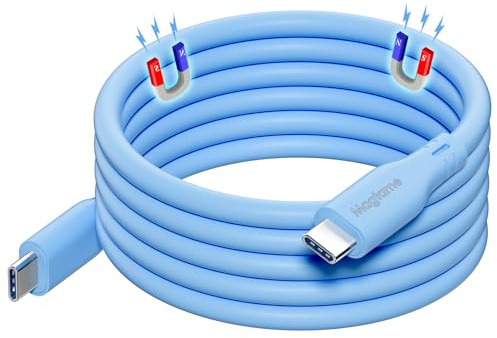Magtame Cavo magnetico da USB C a USB C da 60 W, 1 m in silicone tipo C, cavo di ricarica rapida, Tangle Free e Data Sync Type C per i -Phone 16/16 Pro/16 Plus/16 Pro Max 15
