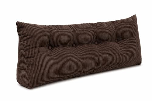 chilly pilley® Stützkissen Cord Rückenkissen Lesekissen Bettkissen Wandkissen Keilkissen Bettstützkissen viele Farben, 100x50x20 (Braun)