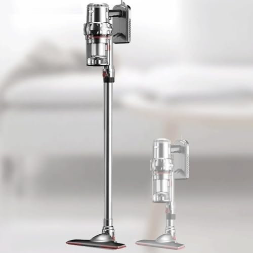 Aspiradora Inalámbrica Autoportante, Aspiradora Escoba Compacta de 2000W, Depósito de Polvo de 1,1L, 5 Filtros, Altura Ajustable, for Cortinas, Sofás, Pisos de Madera, Alfombras,Pelo de Mascotas,Coche