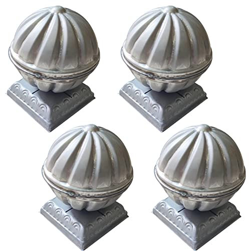 Chapeau de clôture 4 X couvertures de clôture, capuchons de poteaux de clôture en aluminium Lotus for escalier de porte de cour de jardin de maison ornementale(150x150mm)