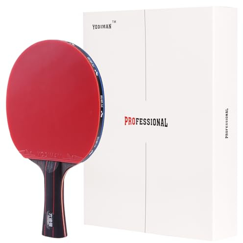 YODIMAN Carbon Tischtennisschläger – Professionelle 5+2-lagige Karbonfaser-Klinge – 2 mm Premium-Schwamm, ideal für Offensivspieler, die maximale Geschwindigkeit und Spin suchen (blau)