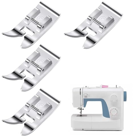 DWFEYO Accessorio Multifunzione Adatto,I 4 Pezzi Universali per Macchine Da Cucire Multiuso Piedino Dritto A Zig-Zag, per Tutte Le Macchine Da Cucire Singer Brother Janome E Babylock Con Gambo Basso