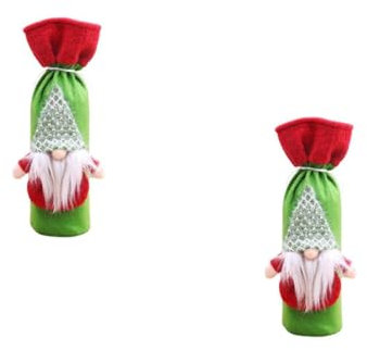 PRETYZOOM 2stücke Weihnachts-weinflasche Cover Gnome Design Tischdekoration Für Weihnachten Aus Hochwertigem Für Partys Und